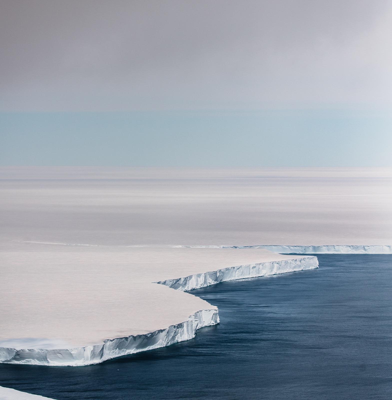 A polar expedition camp on the Antarctic ice