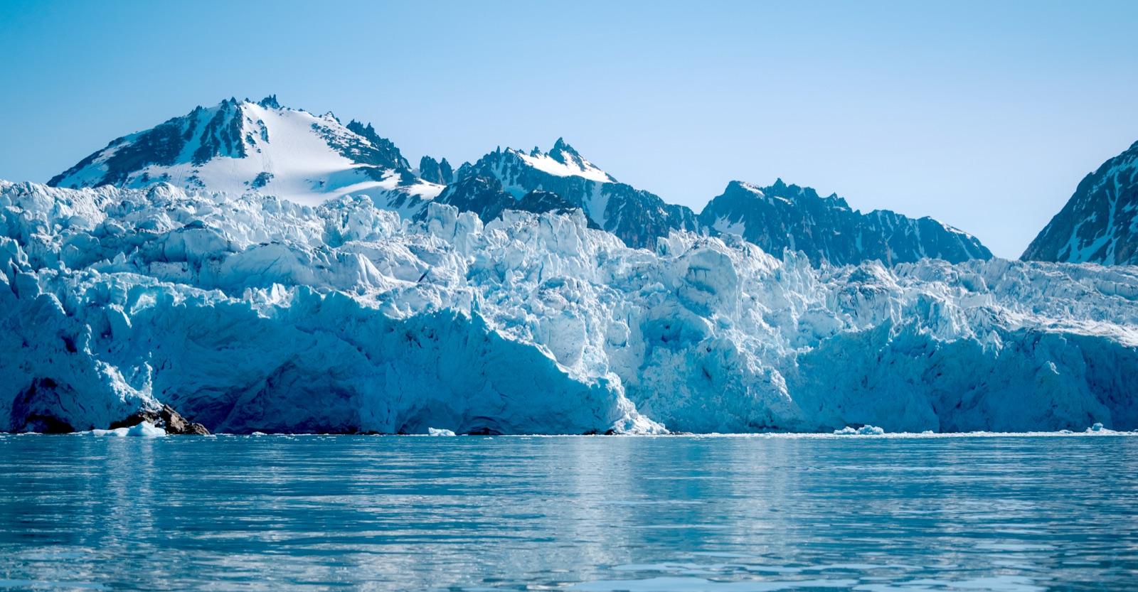 Arctic pack ice under the polar summer sky